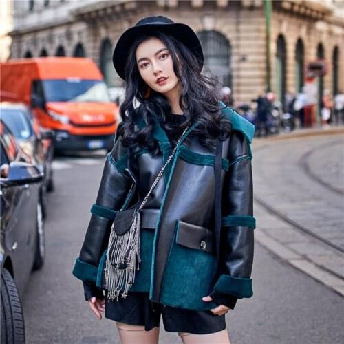 Women 2021 Autumn Winter Jacket Vintage Faux Lambswool Fur Coat Female Thick Warm Jacket New Loose Casual Outwear Wear Both Side