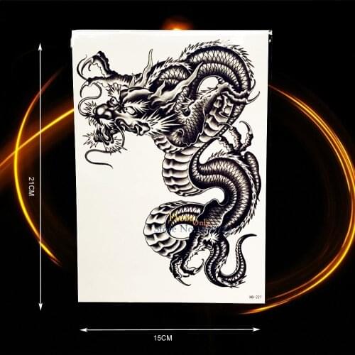 1PC Fashion Dragon Fly Designs Temporary Tattoo Men Body Art Shoulder Sleeve Tatoo HHB-227 Fake Black Waterproof Tattoo Stickers