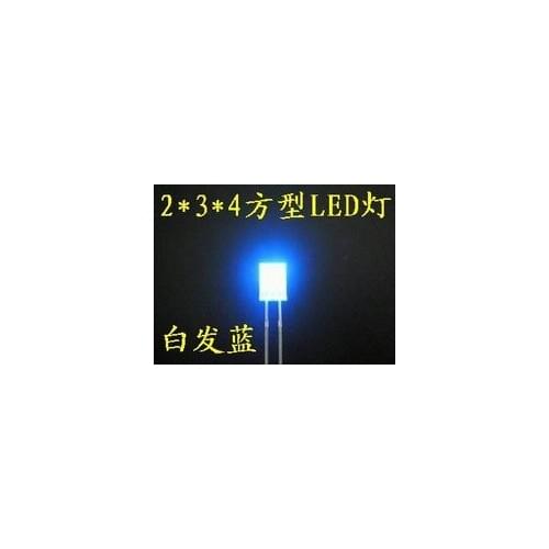 200pcs 2x3x4 Rectangular (square) led light blue light blue led light emitting diode bright 2*3*4 MM