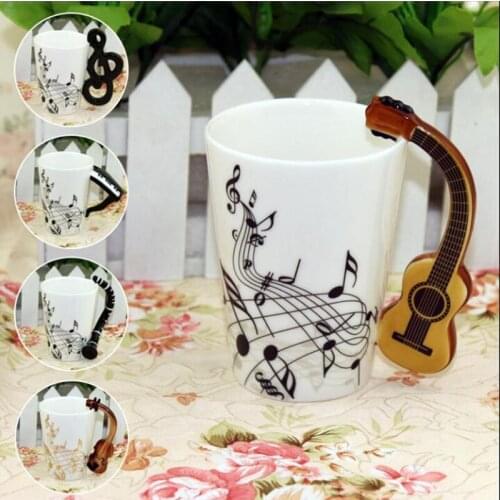 2018 Home Use Novelty Art Ceramic Mug Cup Musical Instrument Note Style Coffee Milk Cup Christmas Gift Home Office Drinkware