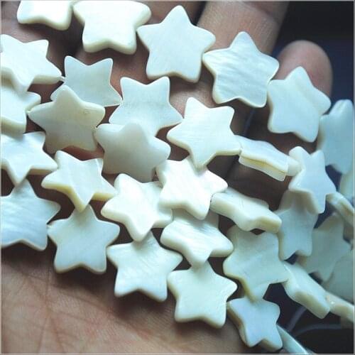 30pcs White Shell Beads accessories five star shapes strings have blossom shapes very nice nature colors with factory directly