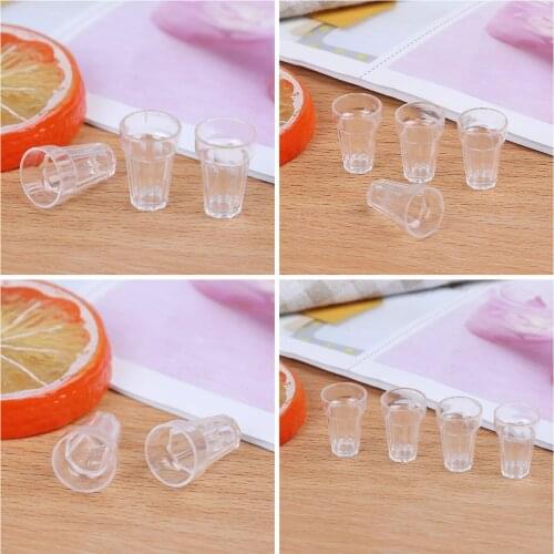 4Pcs/Lot Craft Transparent Miniature Home Decoration Glass Model 13mm*19mm DIY Parts Mini Cola Wine Beer Cup Doll House