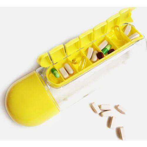 600ML 2 In 1 Water Bottles With Pill Box Travel Drug Organizer 7 Days Weekly Pill Medicine Storage Box Splitters Dropshipping