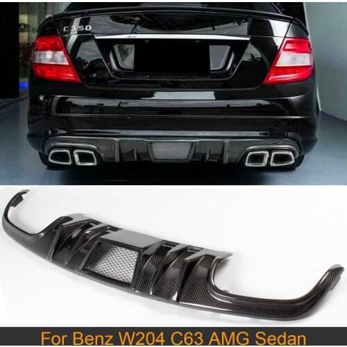 Carbon Fiber Car Rear Bumper Diffuser for Mercedes Benz C Class W204 C63 AMG Sedan 4 Door 2008 - 2011 Rear Diffuser Diffuser Lip