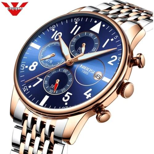 NIBOSI Men Quartz Wristwatch Fashion Top Brand Luxury Men Watches Business Man Watch New Type Waterproof Clock Relogio Masculino