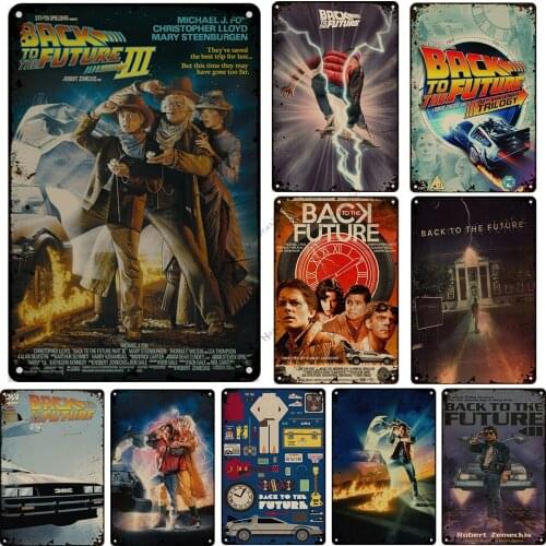 Movie Back To The Future Metal Plate Sci-Fi Comedy Metal Tin Sign Rusty Decorative Plate Home Bar Industrial Decor Wall Plate