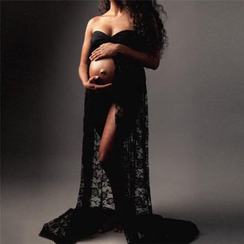Photography Photo Prop Maternity Women Dress 2018 Summer Lace Maxi Dresses For Pregnant Women Fancy Wrap Chest Dresses Vestidos