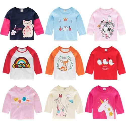 Long Sleeve Pure Cotton T-shirt Undershirt Base Shirt Clothes Spring Autumn Wear Girls Children Childrens Clothing Baby