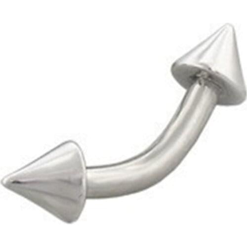 LOT100pcs Body Piercing Jewelry - Spike Surgical Steel Eyebrow Tragus Bar Piercing Curved 16g Ear Helix Tragus Piercing