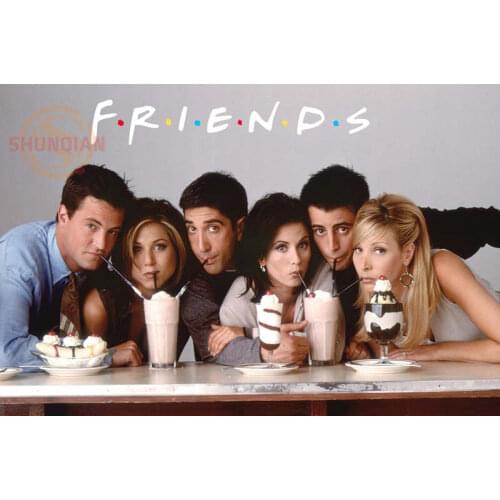 Best Nice Custom friends TV Show Poster Classical Cloth Fabric Poster For Bedroom Silk Poster Canvas Poster