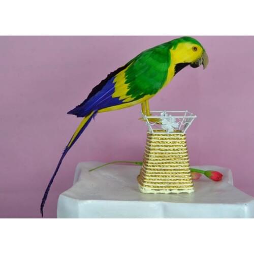 Cute simulation parrot toy polyethylene & furs green and yellow parrot model gift about 40cm 1920