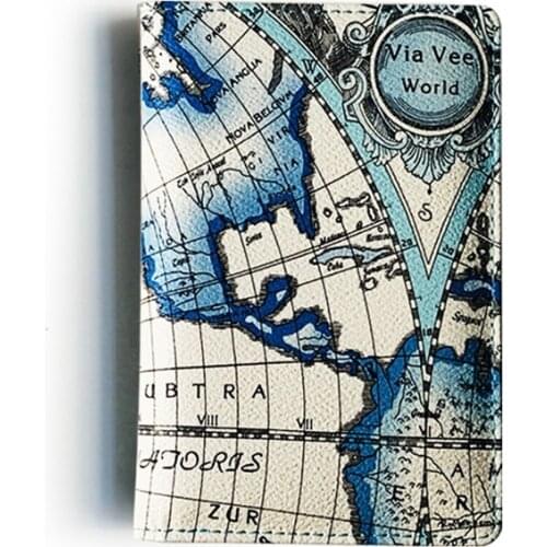 World Map Multifunctional PU Leather Passport Holder Men Travel Passport Cover Business Cover for Passport Credit Card Case Hot