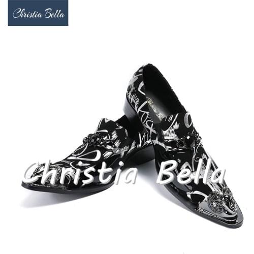 Christia Bella Mens Fashion Stage Wear Dress Shoes for Men Brand Designer High Heel Oxfords Shoes Luxury Wedding and Party Shoe