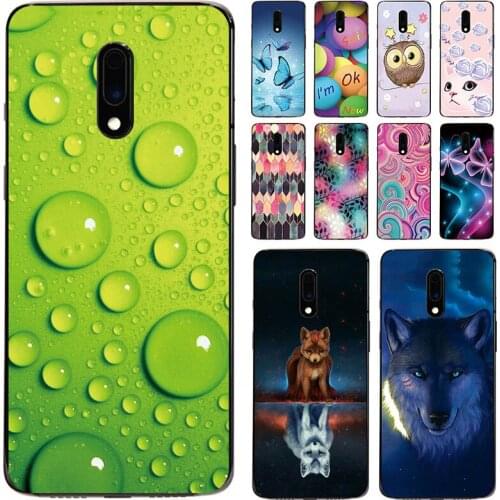 Soft Phone Case for Oneplus 7 6.3inch Cases Panda Funda Colorful Flower Silicone TPU Back Cover Shell