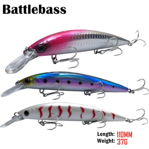 NEW 37g 110mm Minnow fishing lure swimbait crankbait whopper plopper bass lures hard pike tuna bait pesca ice fish deep diving