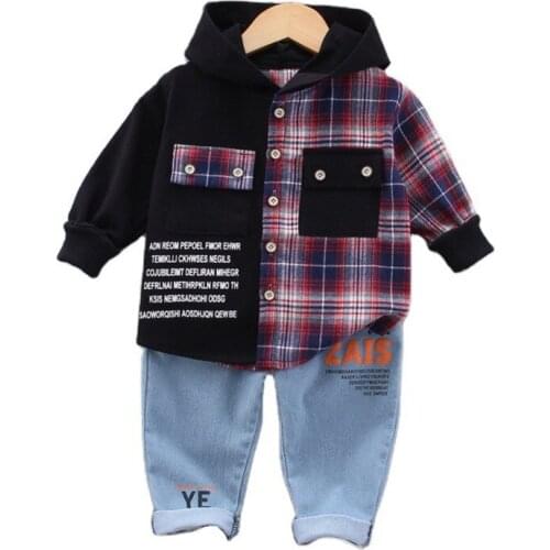 New Spring Autumn Fashion Baby Girls Boys Clothes Children Cotton Hoodies Jeans 2Pcs/sets Toddler Casual Outfits Kids Tracksuits