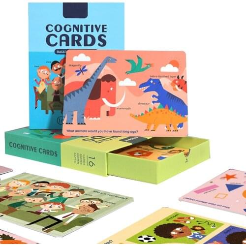 Preschool Montessori Learning Cards Language Toys Color Shape Cognition Game Kids Early Educational Toy Parent-Child Interaction