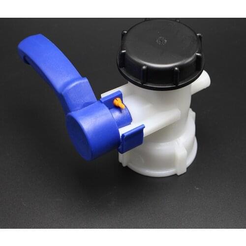 Plastic IBC tank container 1000 liters 62mm to 50mm Butterfly Valve DN50 DN65