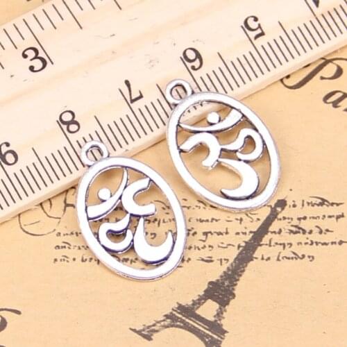 24pcs Charms Yoga OM 22x14mm Antique Pendants,Vintage Tibetan Silver Jewelry,DIY for bracelet necklace