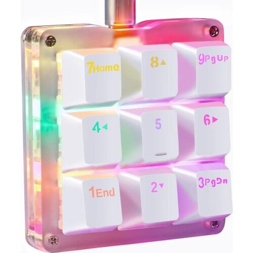 9 Fully Programmable Keys Mechanical Keyboard RGB LED Backlit Portable Mini One-Handed Mechanical Gaming Keypad Blue Switches