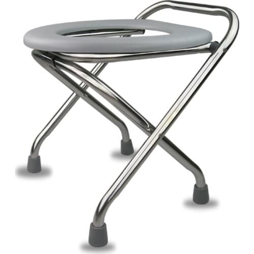 Simple Foldable Potty Chair Light and Portable Safe Pregnant Woman Potty Stool Household Stainless Steel Stable Commode Chair