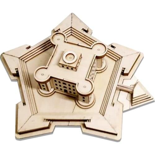  Naval Battle Scenes Redoubt Castle Fort Model DIY Assembly CY707 1/700 Wooden Building