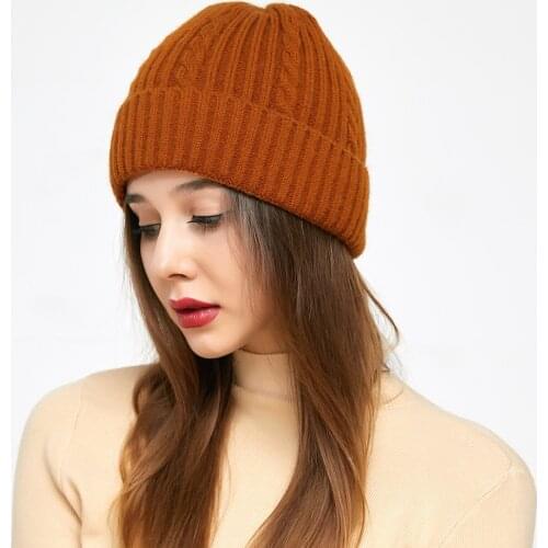 Womens Winter Skullies Black Beanie Hats keep warm girls Striped Knitted Cap Bonnet Travel Adult Ski hats