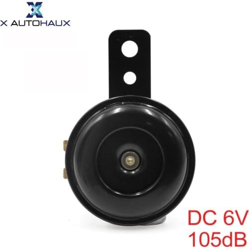 X AUTOHAUX Waterproof Black Mount Siren Electric Horn DC 6V 105dB for Vehicle Car