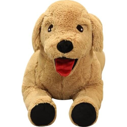 Dorimytrader Funny Pop 80cm Big Simulated Animal Golden Retriever Plush Toy 31'' Stuffed Cartoon Dog Pillow Kids Play Doll Gift