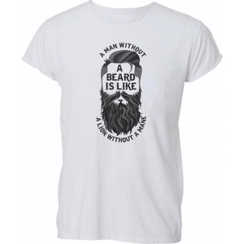 Summer 2019 100% Cotton Harajuku Top Fitness Brand Clothing Without A Beard Is Like Lion Without Mane Ladies Tee shirt