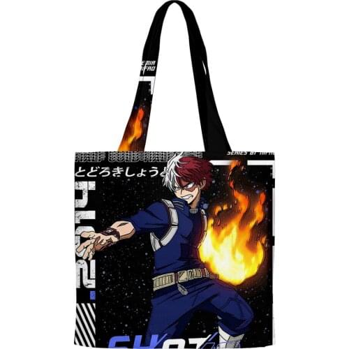 2021 My Hero Academia Todoroki Shoto Teenager Print Shoulder Bag Women Fluffy Bag Hip hop Oxford Totes Handbag Mini Bolso Mujer