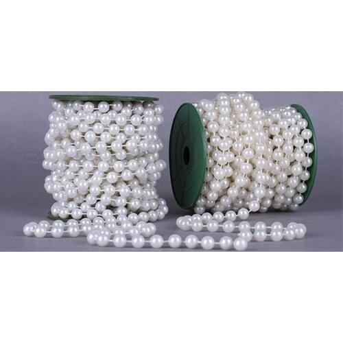 10Meters/Roll Size 10MM Bead Artificial Pearl Beads Chain Spool Rope Wedding Party Prom Home Hanging Decoration DIY Accessories