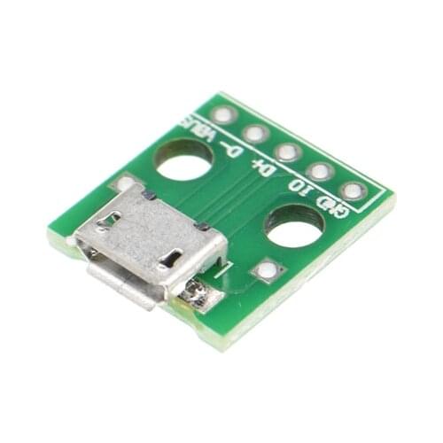 10pcs MICRO USB TO dip Adapter 5PIN SOCKET CONNECTOR PCB Converter