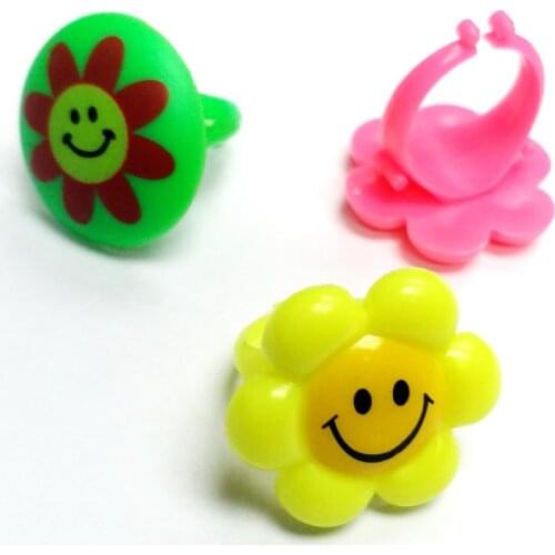 12pc Mini Girl Kids colorful Rings Fun Design for Vending Machine Bag Pinata Filler Novelty Birthday Party Favors Giveaways