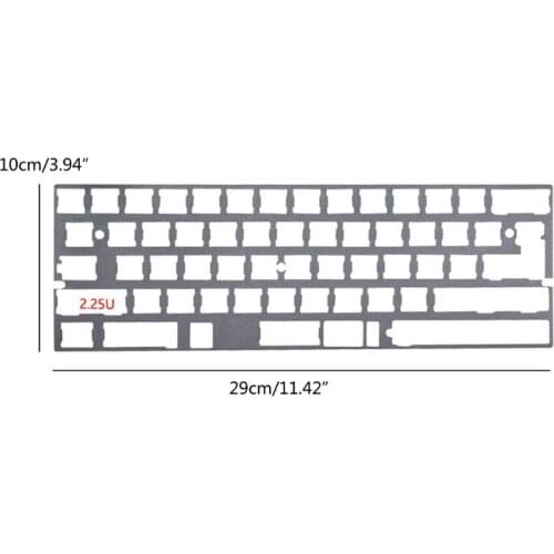 YYDS 2.25U Alu Plate 60% DZ60 GH60 Plate for DIY Mechanical Keyboard Stainless Steel
