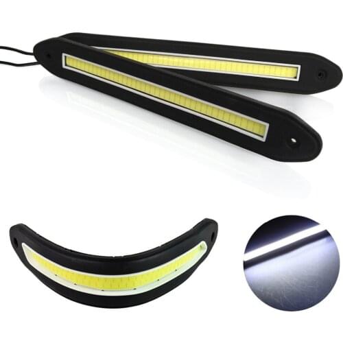 2pcs 80 SMD Strip shape COB DRL Bendable led Daytime Running light IP67 Waterproof COB Flexible LED Car Driving Fog Lights