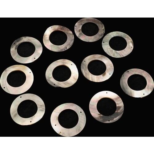 200pcs(lot) 45mm Wholesale Natural Black Round Circle mother of pearl shell for diy Earrings