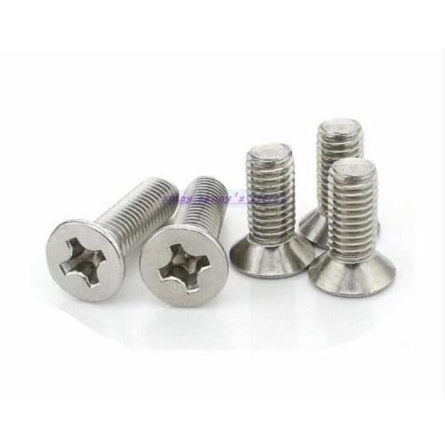 200pcs/Lot GB819 Metric M2 304 Stainless Steel Flat Head Cross Countersunk Head Screw Brand New