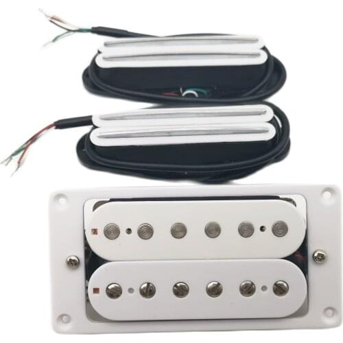 3pcs Neck/Middle/Bridge Pickup SSH Set Alnico5 Dual Rail Humbucker Pickups Single Coil Pickup White Guitar Parts