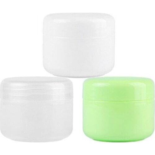 30pcs/lot 20g Travel Empty Cosmetic Cream Jar 20ml Round Plastic Clear Green White Cosmetic Facial Mask Jar Pot Container
