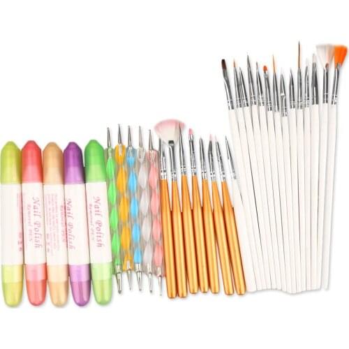 32 In 1 Nail Art Design Set Dotting Drawing Painting Polish Brush Pen Manicure Sets Tools
