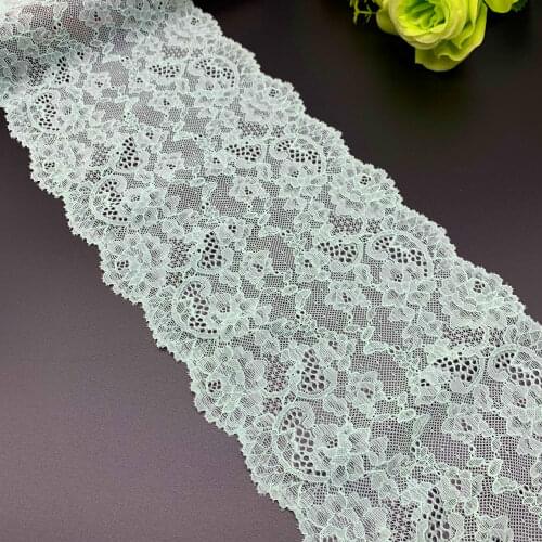 3y/lot 17.50cm Stretch Elastic Lace Trim Mint Green DIY Craft Sewing Supplies Dress Fabric Accessory For Bikini Underware Lace
