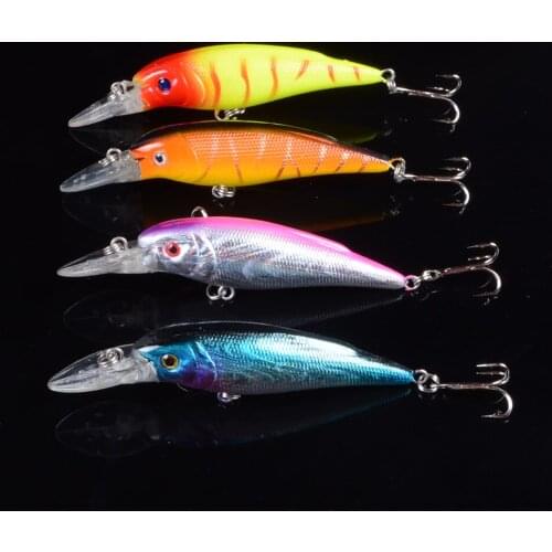 4Pcs 10.5cm 14g 8 Colors Fishing Lure Artificial Plastic Minnow Crankbait Carp Fishing All Bait Everything for Fishing 3D Eyes