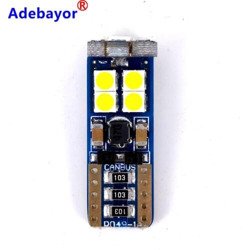 80X Car Canbus No Error Clearance Light T10 W5W 194 LED Lights Auto Side Wedge Interior License Plate Lamp Trunk Bulb amber