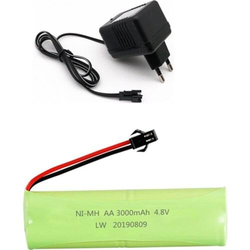 4.8v 3000mah Rechargeable Battery + Charger For Rc toys Cars Tanks Robots Gun RC Boat 4.8v Ni-MH Battery AA 4.8v Batteries Pack