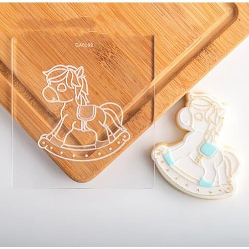 Acrylic Baby Shower Birthday Embossed Mold Cake Cookie Fondant Baby Trojan Milk Bottle Stamp Mold Party Cake Embosser Decoration
