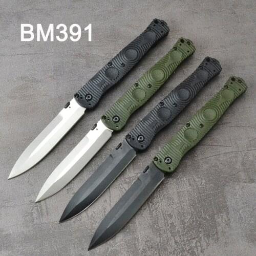 BM391 AXIS Folding Tactical Knife CNC Finish D2 Steel High Hardness Sharp Blade Nylon Fiber Handle Gift Box Camping Hunting Tool