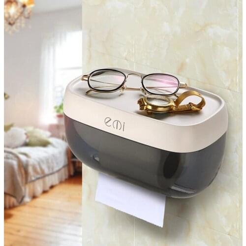 Waterproof Toilet Paper Holders Strong Suction Cup Tissue Roll Paper Holder Box Wall Mounted Hanger Bathroom Kitchen Furniture