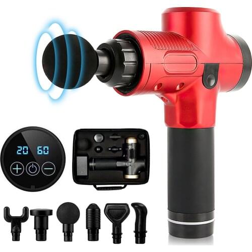 LCD Display Muscle Massage Gun Electric Deep Muscle Relaxation Fitness Percussion Massager Slimming Shaping Pain Relief Massager
