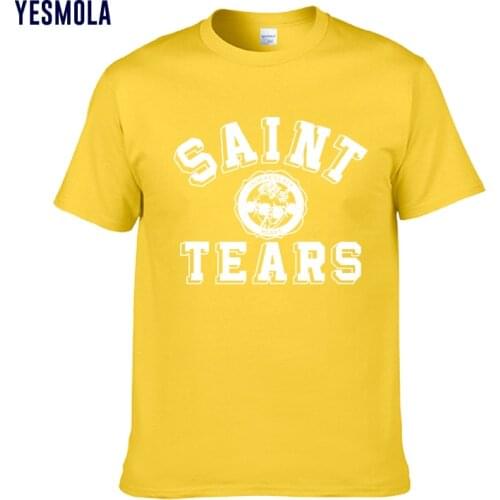 YESMOLA Mens T Shirt Saint Tears Shirt Quality Cotton Novelty Design Outfits Streetwear Tee Shirts Womens T-shirts
